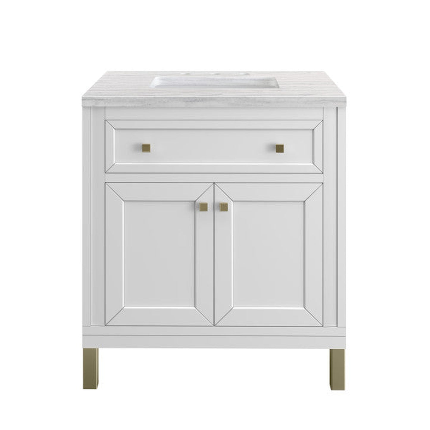 James Martin Vanities Chicago 30" Glossy White Single Vanity With 3cm Arctic Fall Top