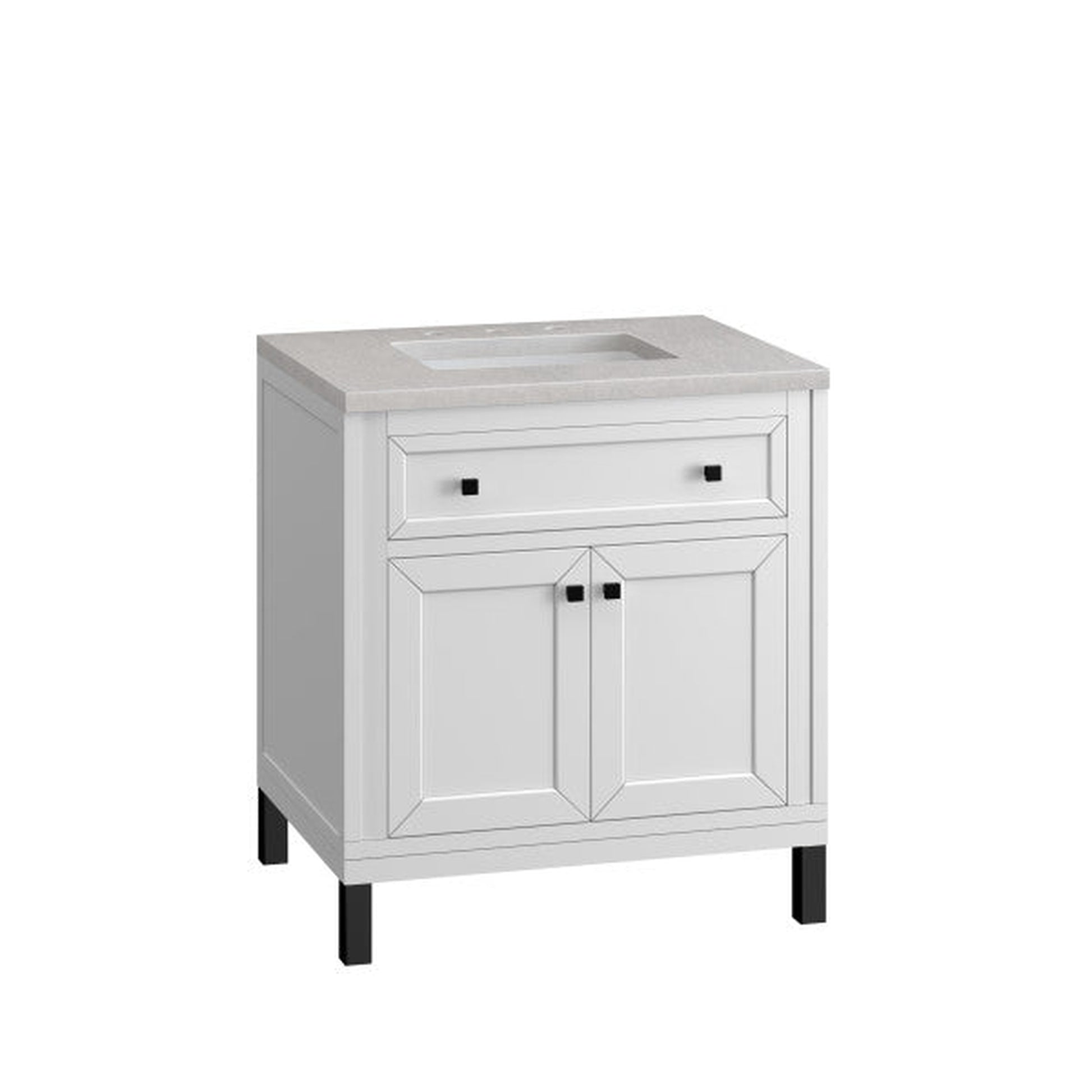 James Martin Vanities Chicago 30" Glossy White Single Vanity With 3cm Eternal Serena Top