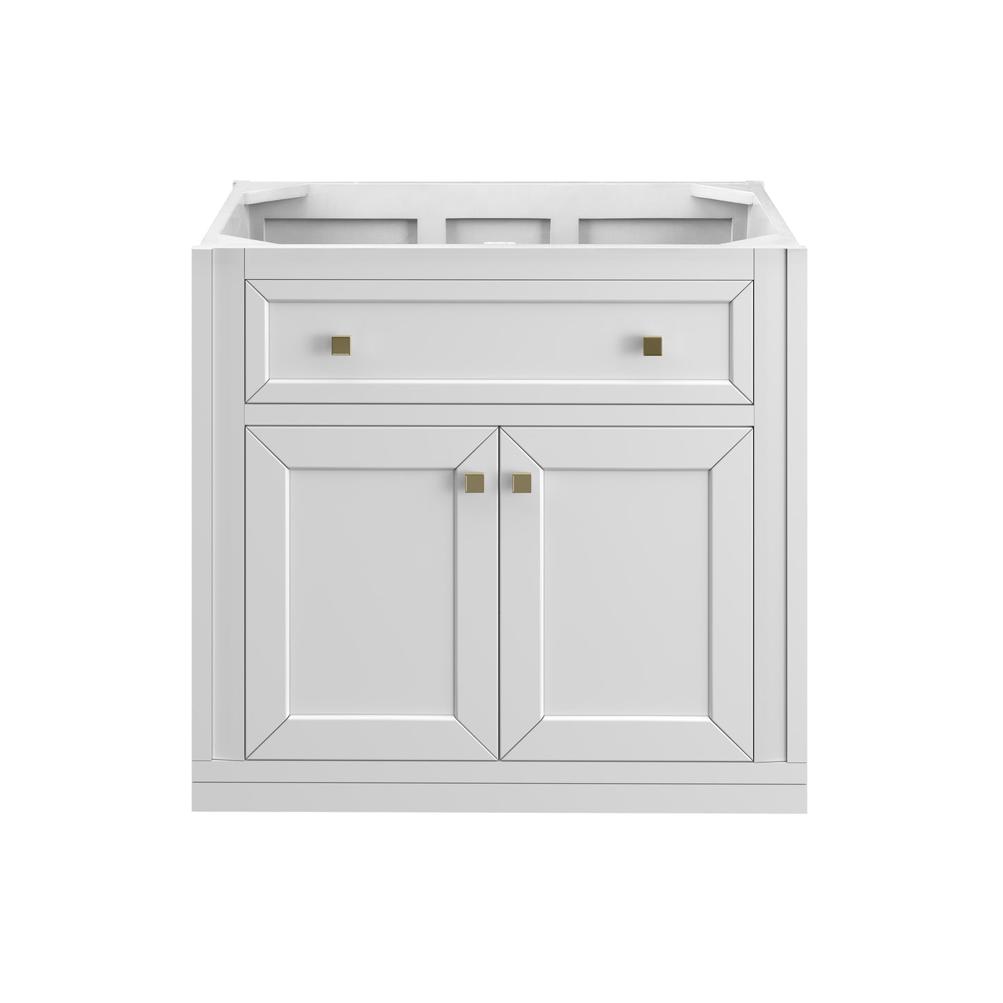 James Martin Vanities Chicago 30" Glossy White Single Vanity With 3cm White Zeus Silestone Top