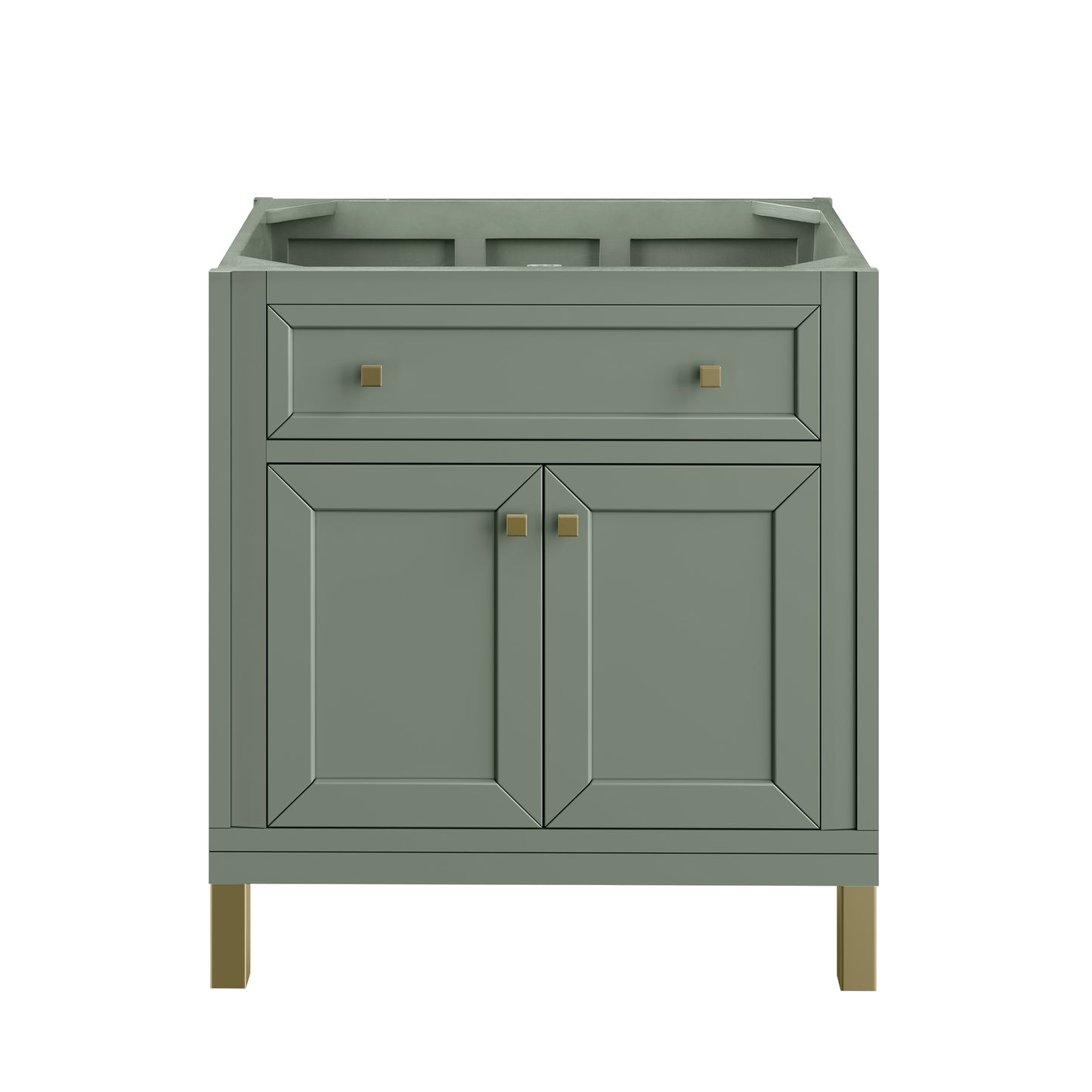 James Martin Vanities Chicago 30" Smokey Celadon Single Vanity With 3cm Arctic Fall Solid Surface Top