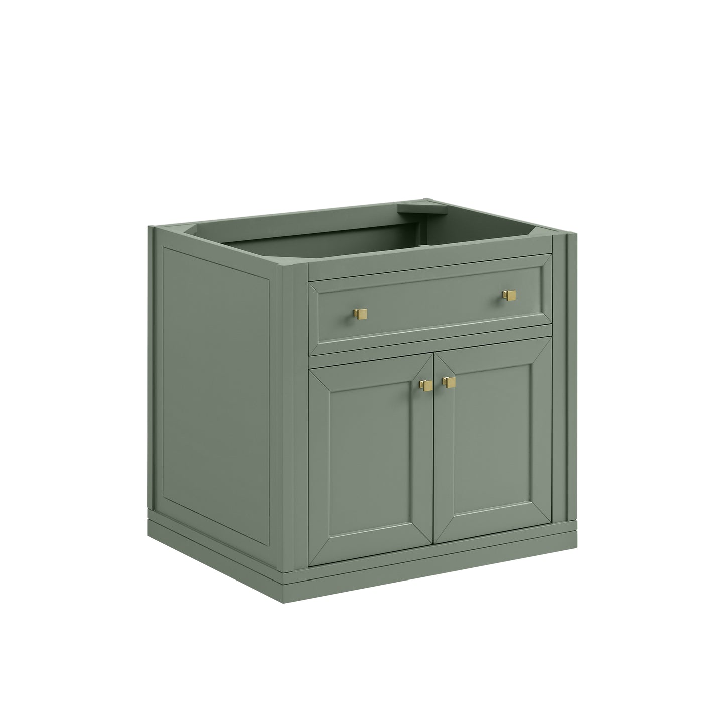 James Martin Vanities Chicago 30" Smokey Celadon Single Vanity With 3cm Charcoal Soapstone Silestone Top