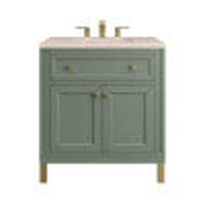 James Martin Vanities Chicago 30" Smokey Celadon Single Vanity With 3cm Eternal Marfil Top