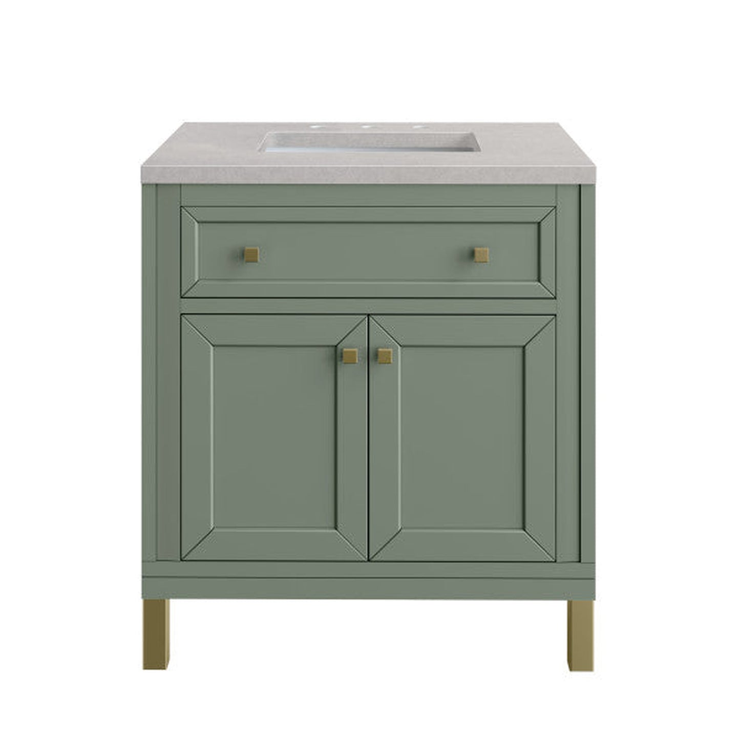 James Martin Vanities Chicago 30" Smokey Celadon Single Vanity With 3cm Eternal Serena Top