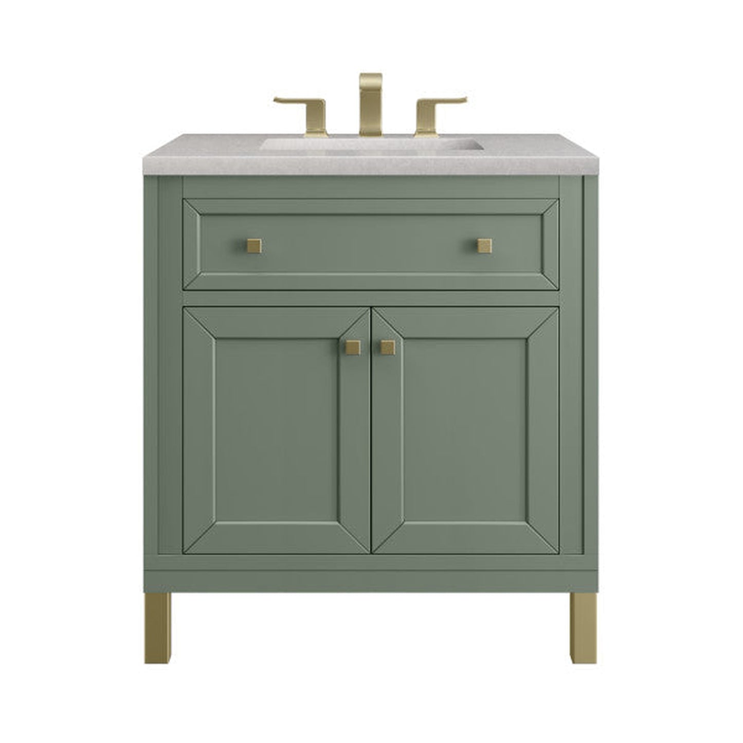 James Martin Vanities Chicago 30" Smokey Celadon Single Vanity With 3cm Eternal Serena Top