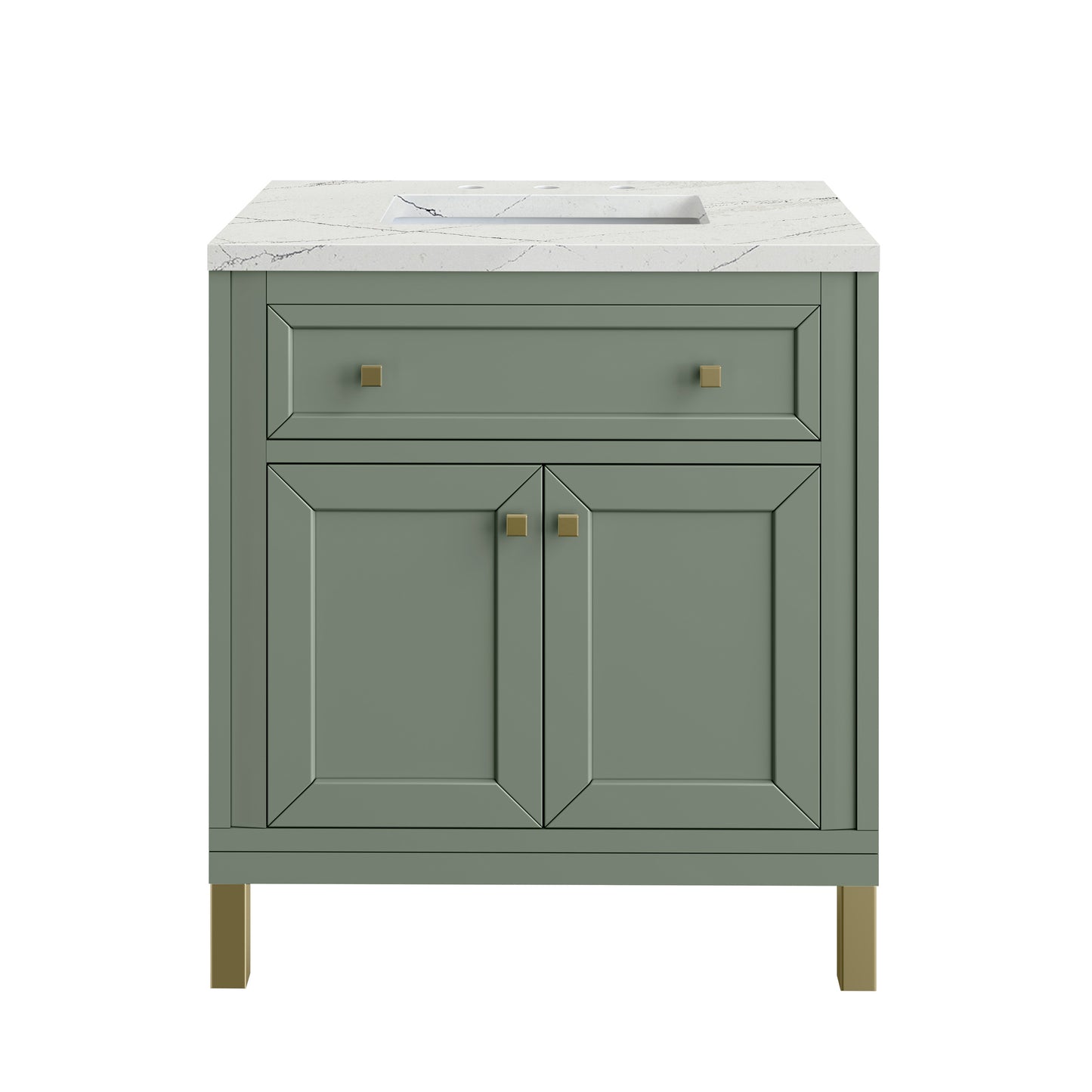 James Martin Vanities Chicago 30" Smokey Celadon Single Vanity With 3cm Ethereal Noctis Silestone Top