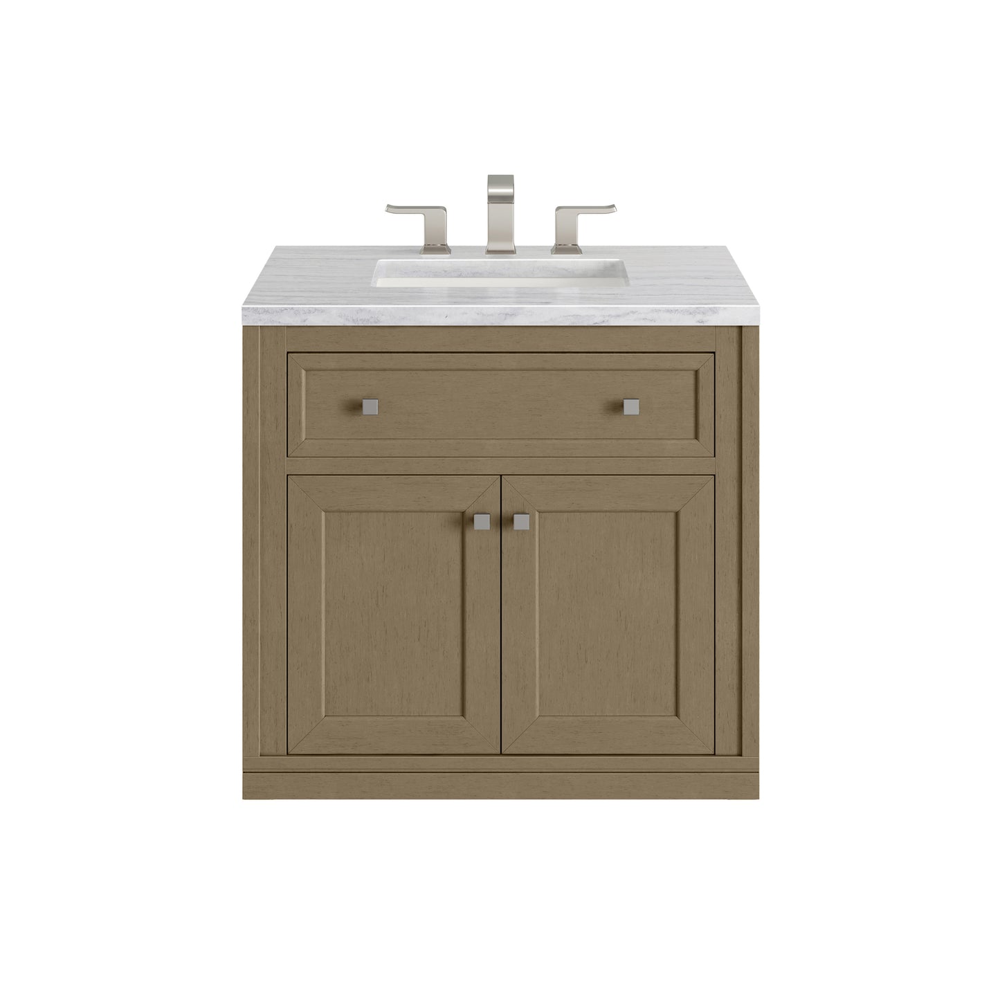 James Martin Vanities Chicago 30" Walnut Whisper Single Vanity With 3cm Arctic Fall Solid Surface Top