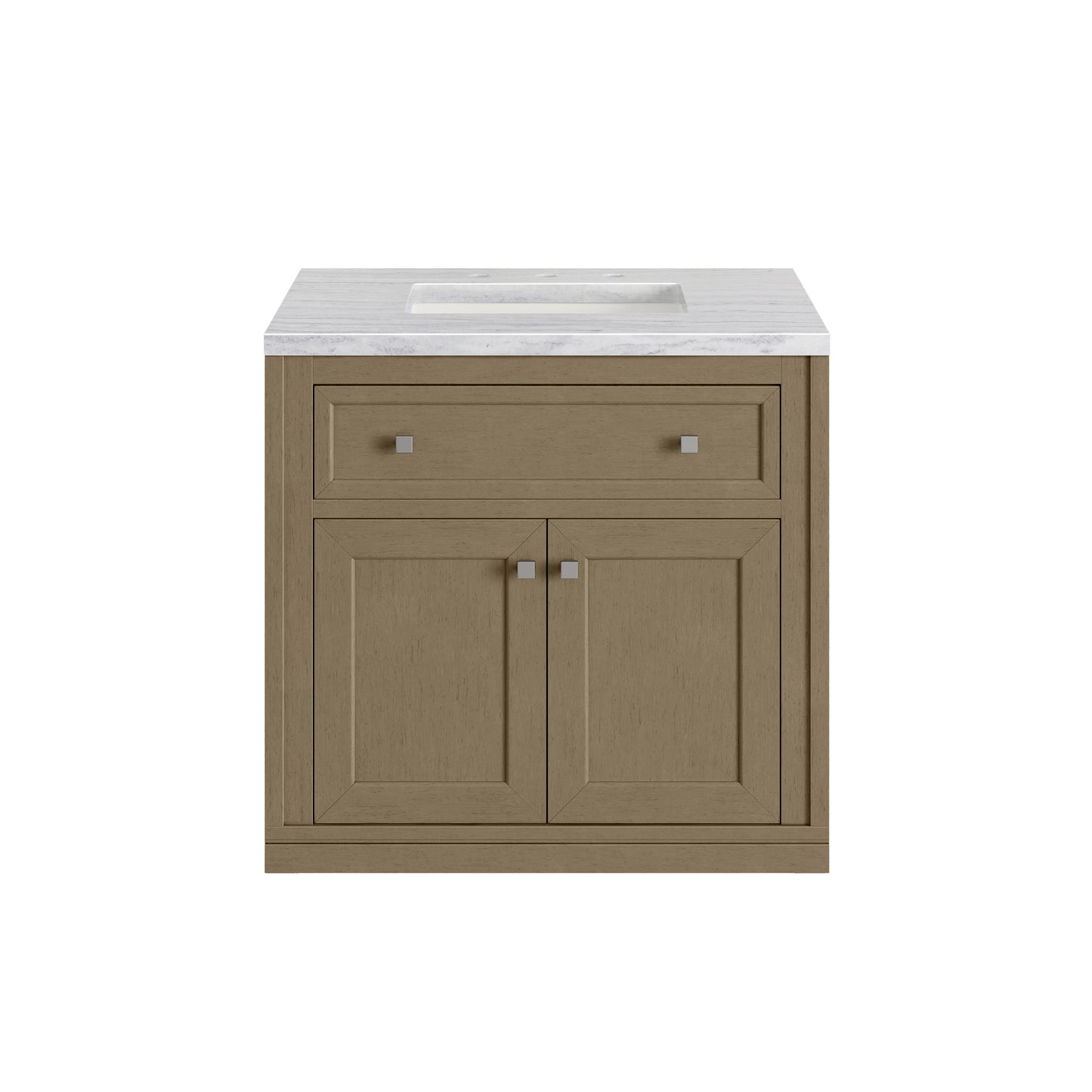 James Martin Vanities Chicago 30" Walnut Whisper Single Vanity With 3cm Arctic Fall Solid Surface Top