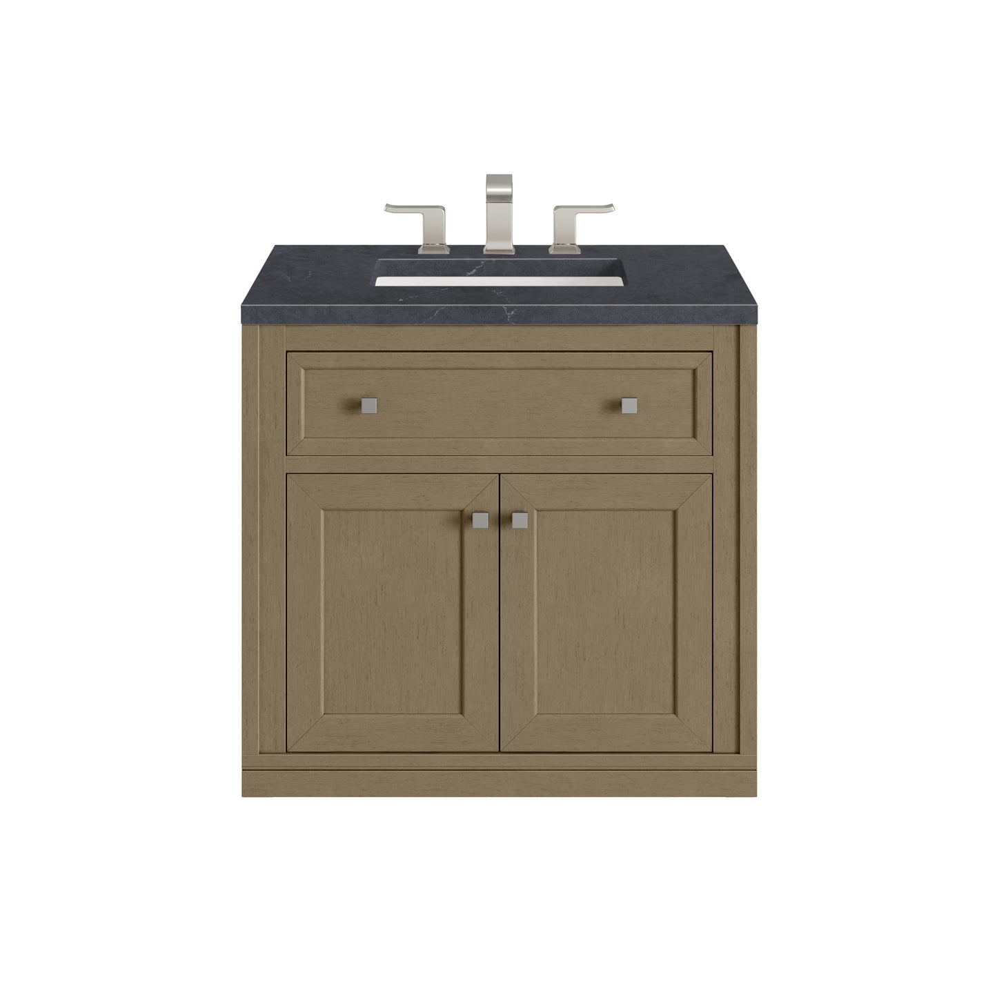 James Martin Vanities Chicago 30" Walnut Whisper Single Vanity With 3cm Charcoal Soapstone Silestone Top
