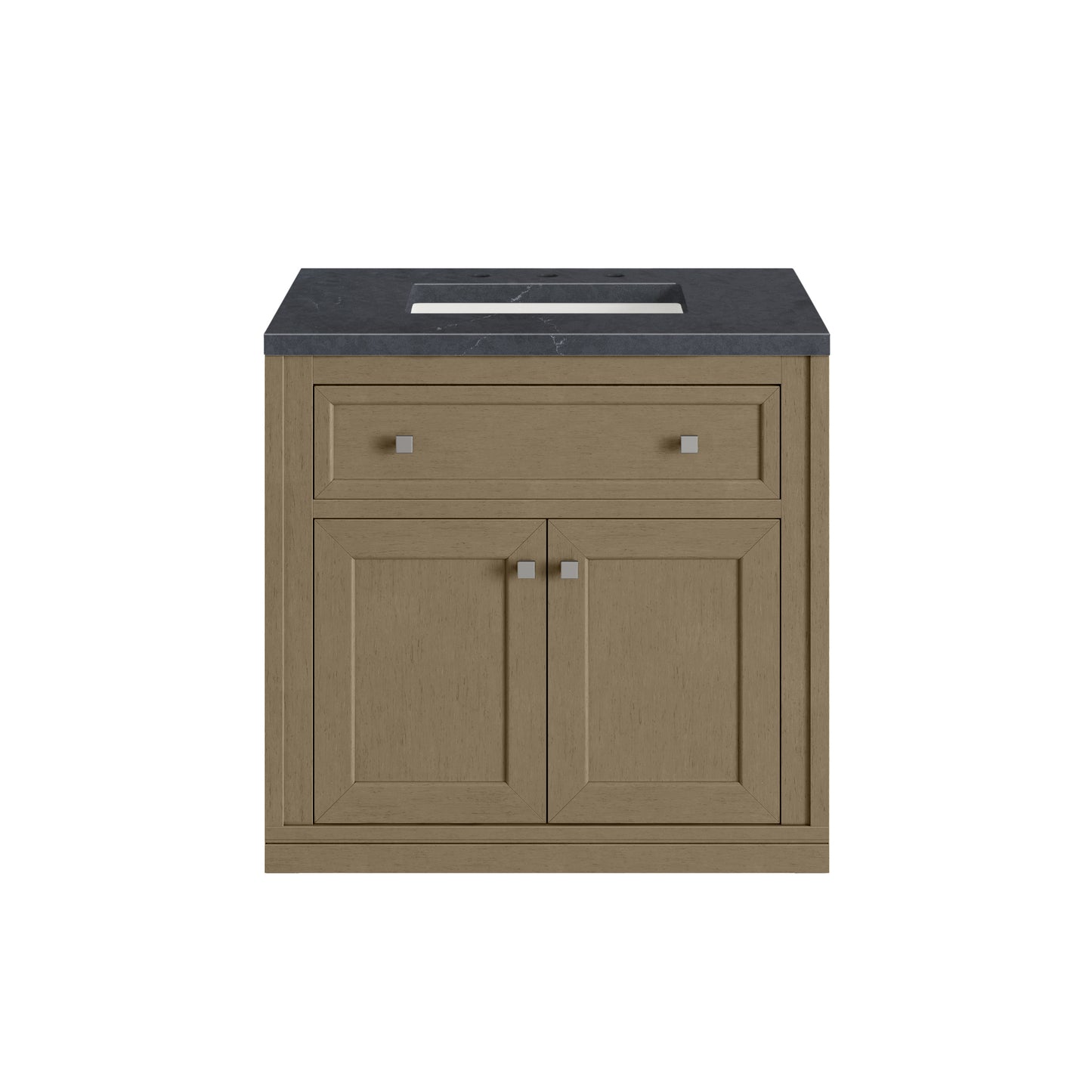 James Martin Vanities Chicago 30" Walnut Whisper Single Vanity With 3cm Charcoal Soapstone Silestone Top