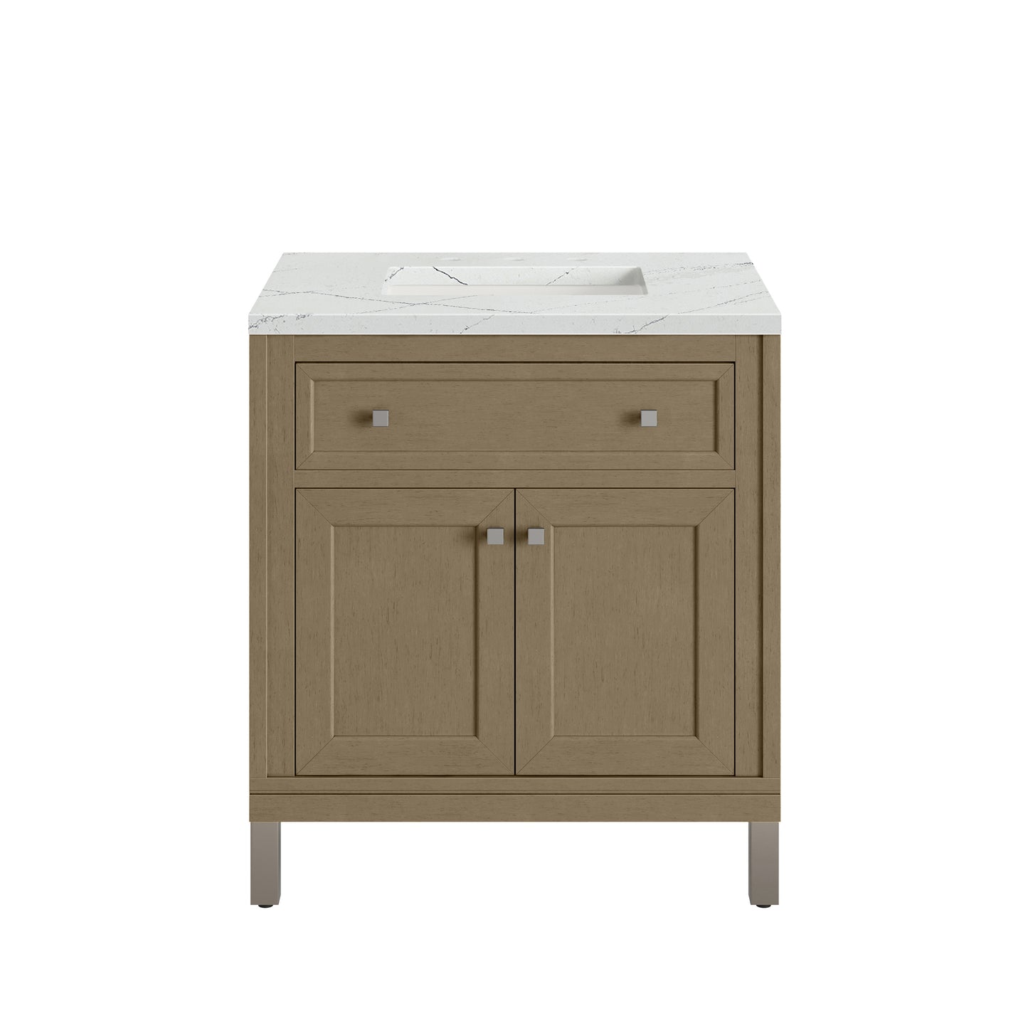 James Martin Vanities Chicago 30" Walnut Whisper Single Vanity With 3cm Ethereal Noctis Silestone Top