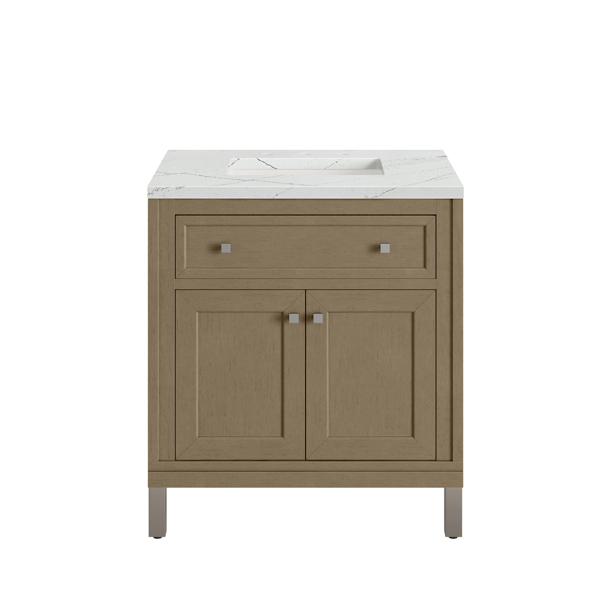 James Martin Vanities Chicago 30" Walnut Whisper Single Vanity With 3cm Ethereal Noctis Silestone Top