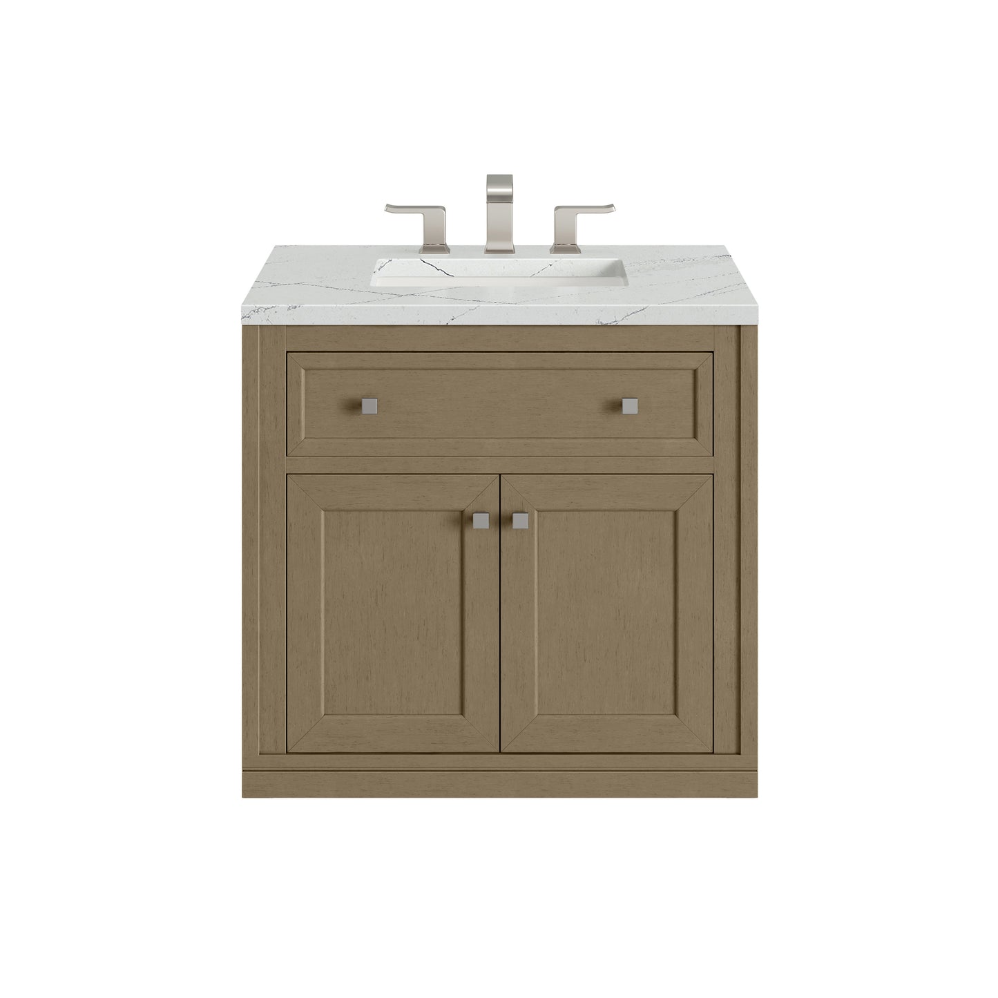 James Martin Vanities Chicago 30" Walnut Whisper Single Vanity With 3cm Ethereal Noctis Silestone Top