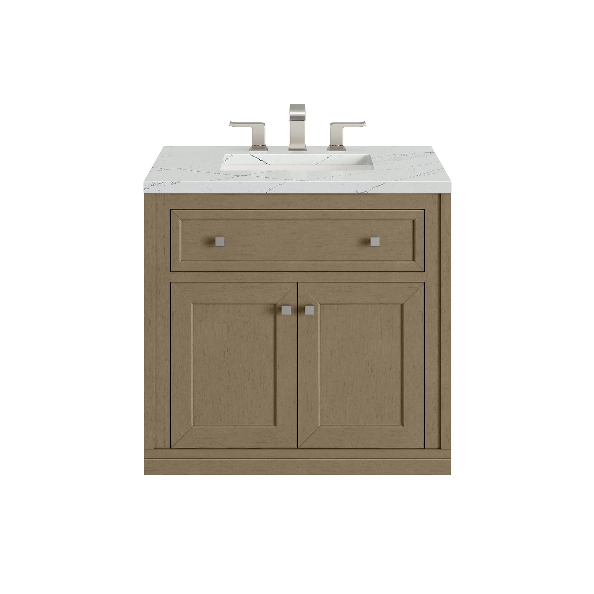 James Martin Vanities Chicago 30" Walnut Whisper Single Vanity With 3cm Ethereal Noctis Silestone Top