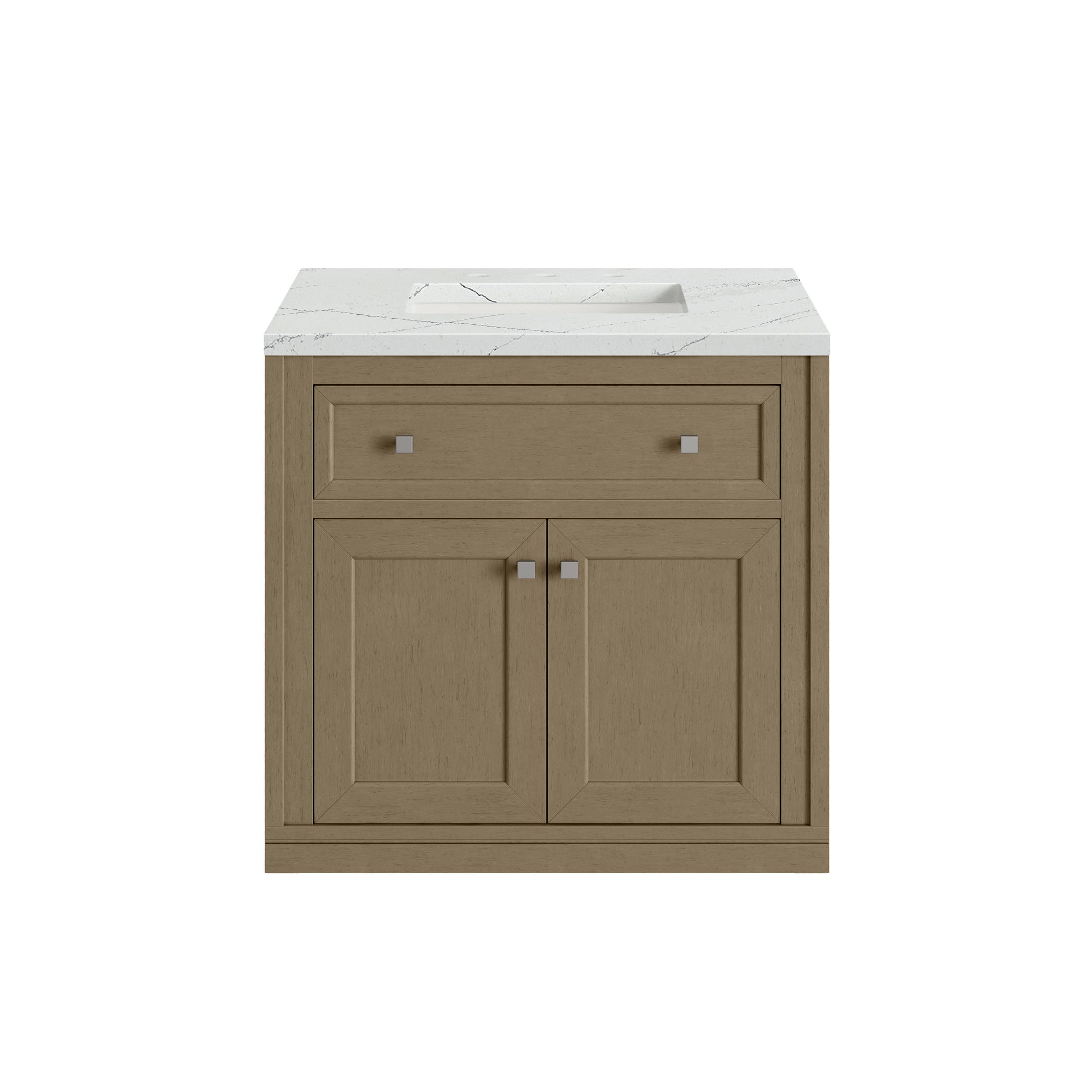 James Martin Vanities Chicago 30" Walnut Whisper Single Vanity With 3cm Ethereal Noctis Silestone Top