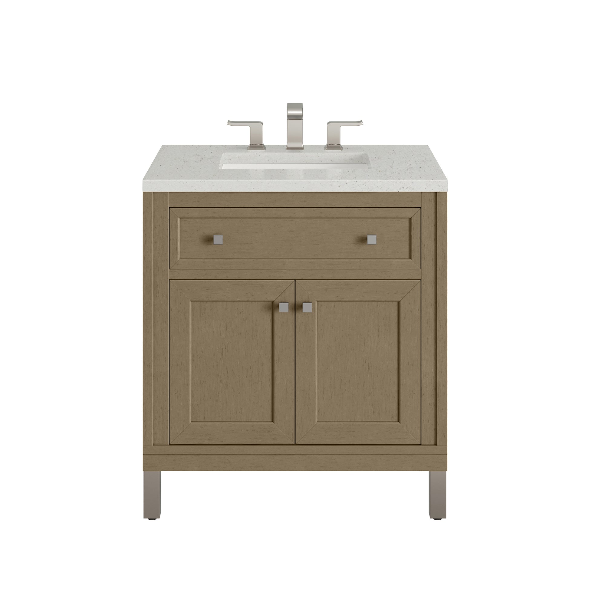James Martin Vanities Chicago 30" Walnut Whisper Single Vanity With 3cm Lime Delight Silestone Top