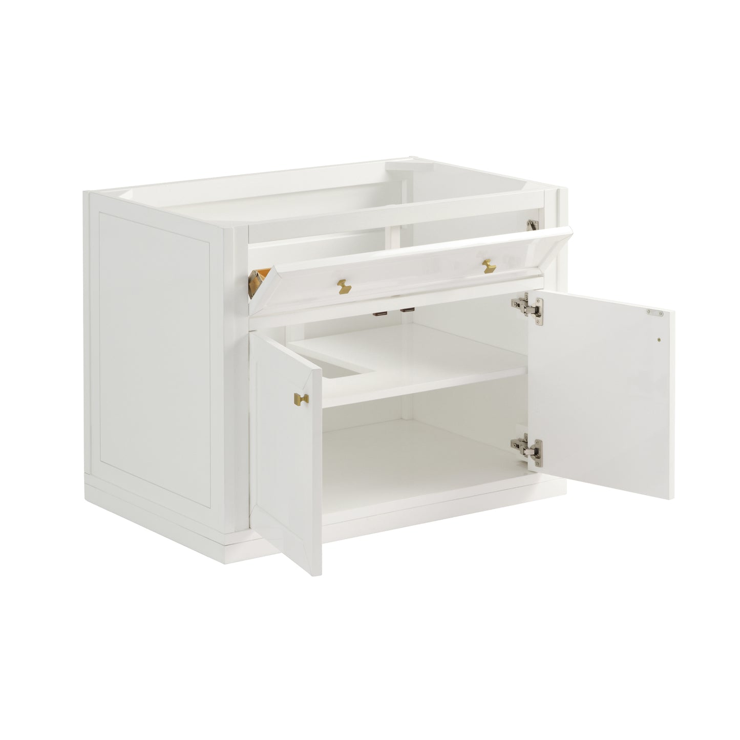 James Martin Vanities Chicago 36" Glossy White Single Vanity With 3 cm Carrara Marble Top