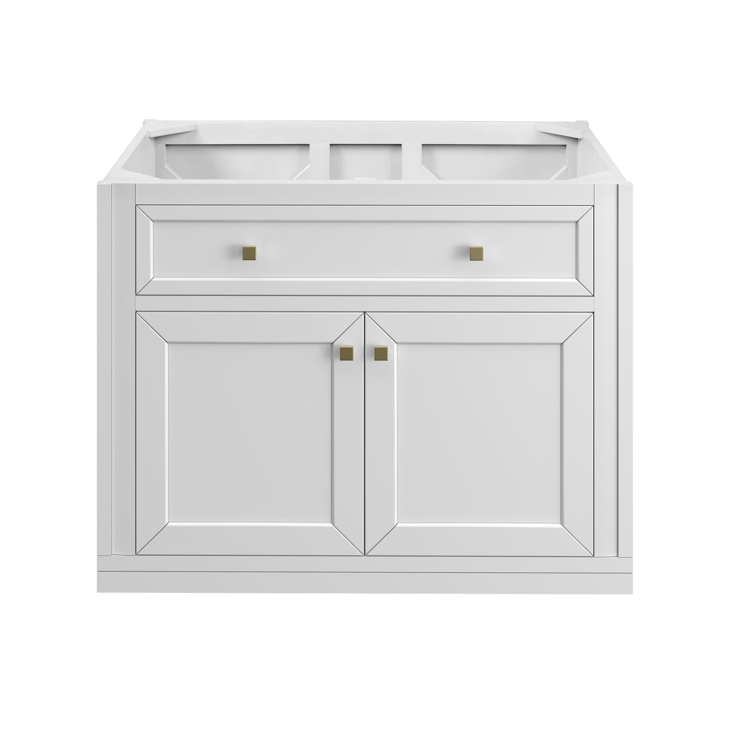 James Martin Vanities Chicago 36" Glossy White Single Vanity With 3 cm Carrara Marble Top
