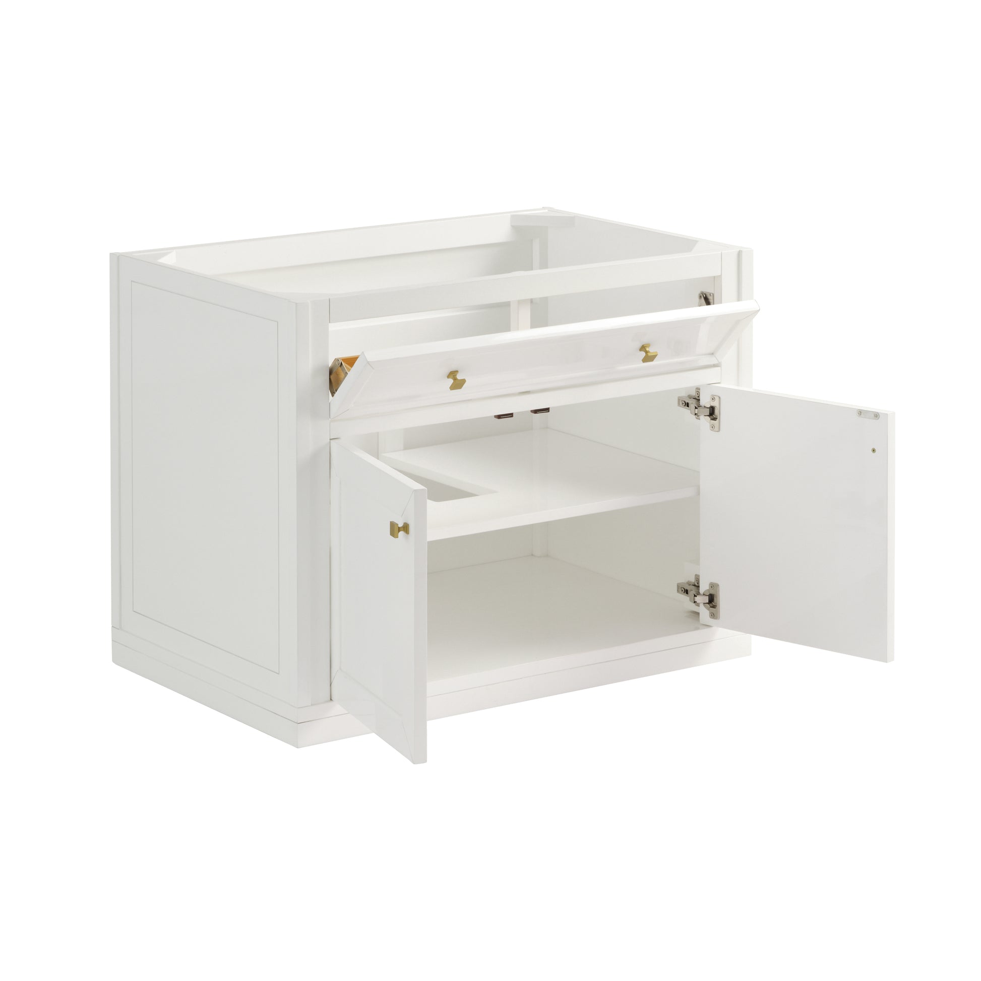 James Martin Vanities Chicago 36" Glossy White Single Vanity With 3cm Arctic Fall Solid Surface Top