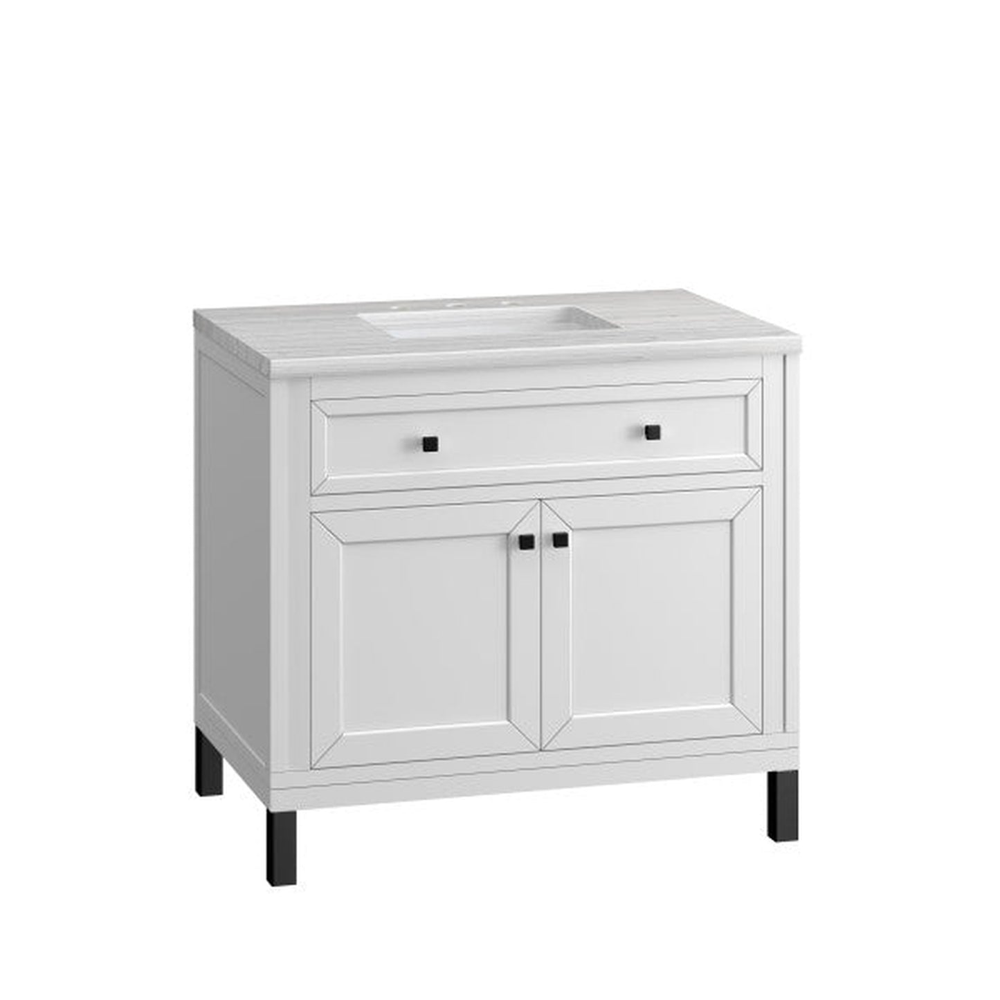 James Martin Vanities Chicago 36" Glossy White Single Vanity With 3cm Arctic Fall Top