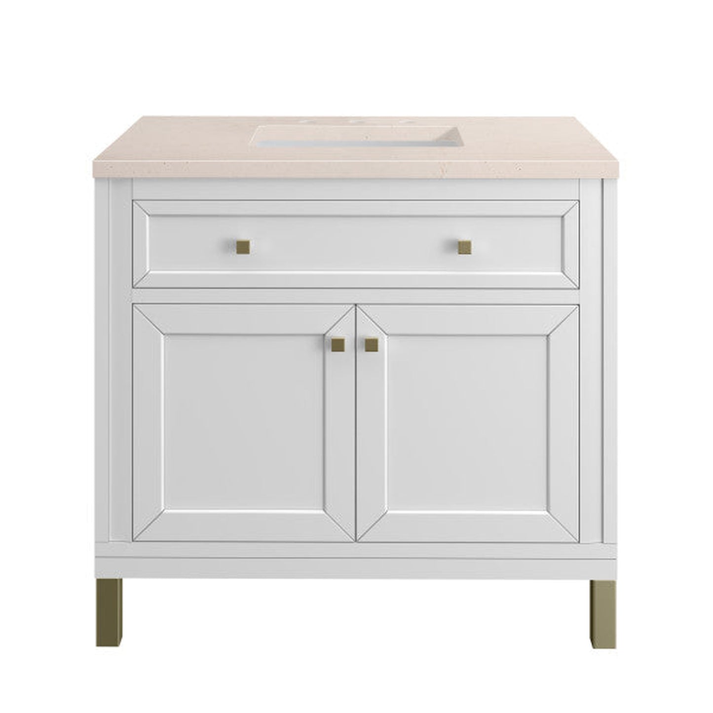 James Martin Vanities Chicago 36" Glossy White Single Vanity With 3cm Eternal Marfil Top