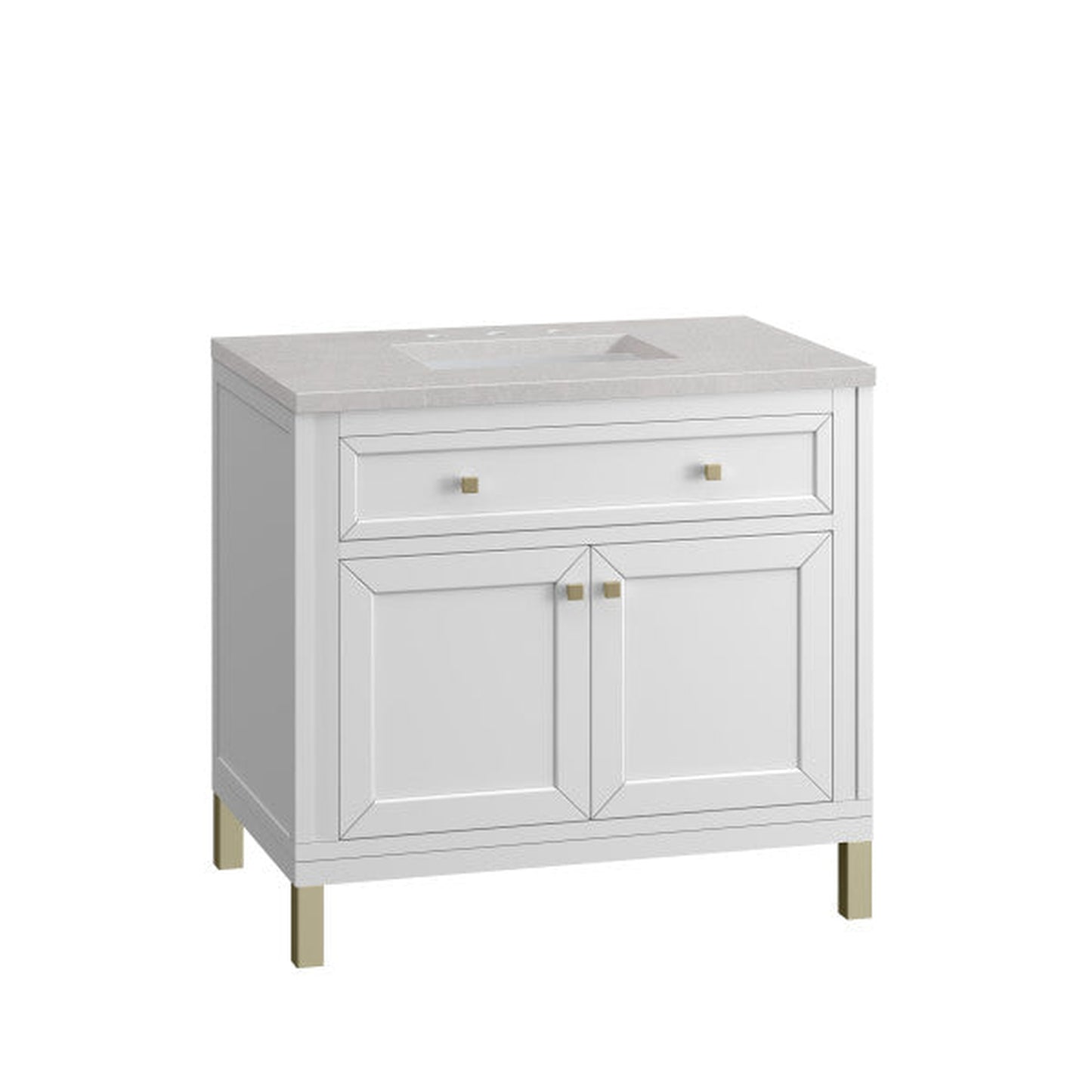 James Martin Vanities Chicago 36" Glossy White Single Vanity With 3cm Eternal Serena Top