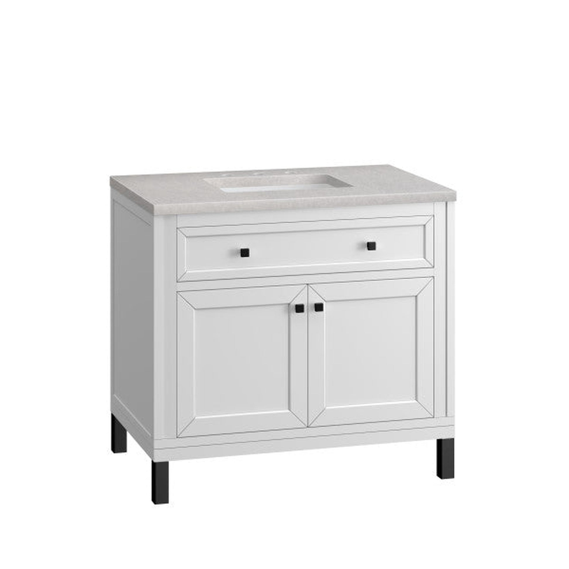 James Martin Vanities Chicago 36" Glossy White Single Vanity With 3cm Eternal Serena Top