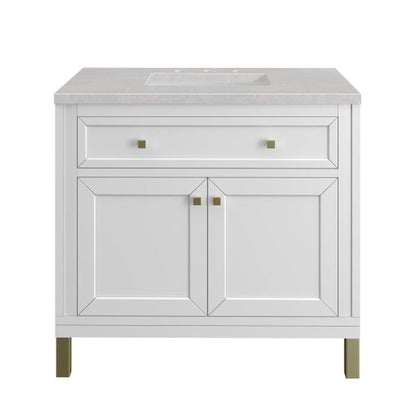 James Martin Vanities Chicago 36" Glossy White Single Vanity With 3cm Eternal Serena Top