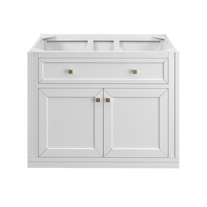 James Martin Vanities Chicago 36" Glossy White Single Vanity With 3cm White Zeus Silestone Top