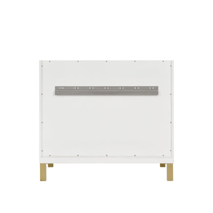 James Martin Vanities Chicago 36" Glossy White Single Vanity With Single Hole 3cm White Zeus Silestone Top and Backsplash