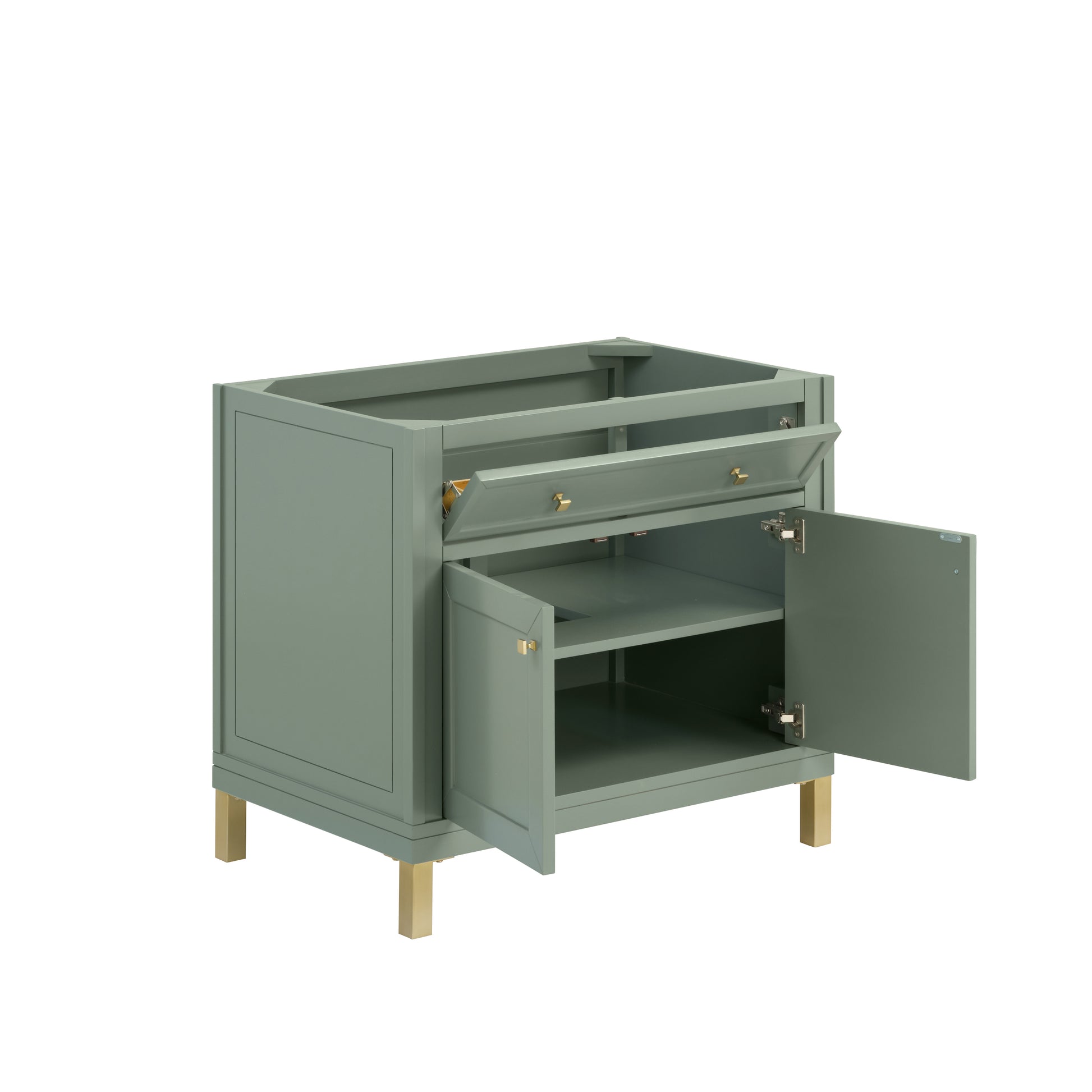 James Martin Vanities Chicago 36" Smokey Celadon Single Vanity With 3cm Arctic Fall Solid Surface Top