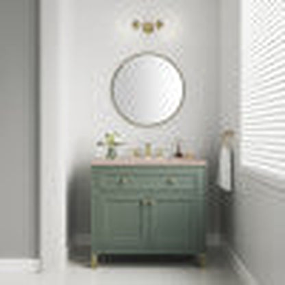 James Martin Vanities Chicago 36" Smokey Celadon Single Vanity With 3cm Eternal Marfil Top