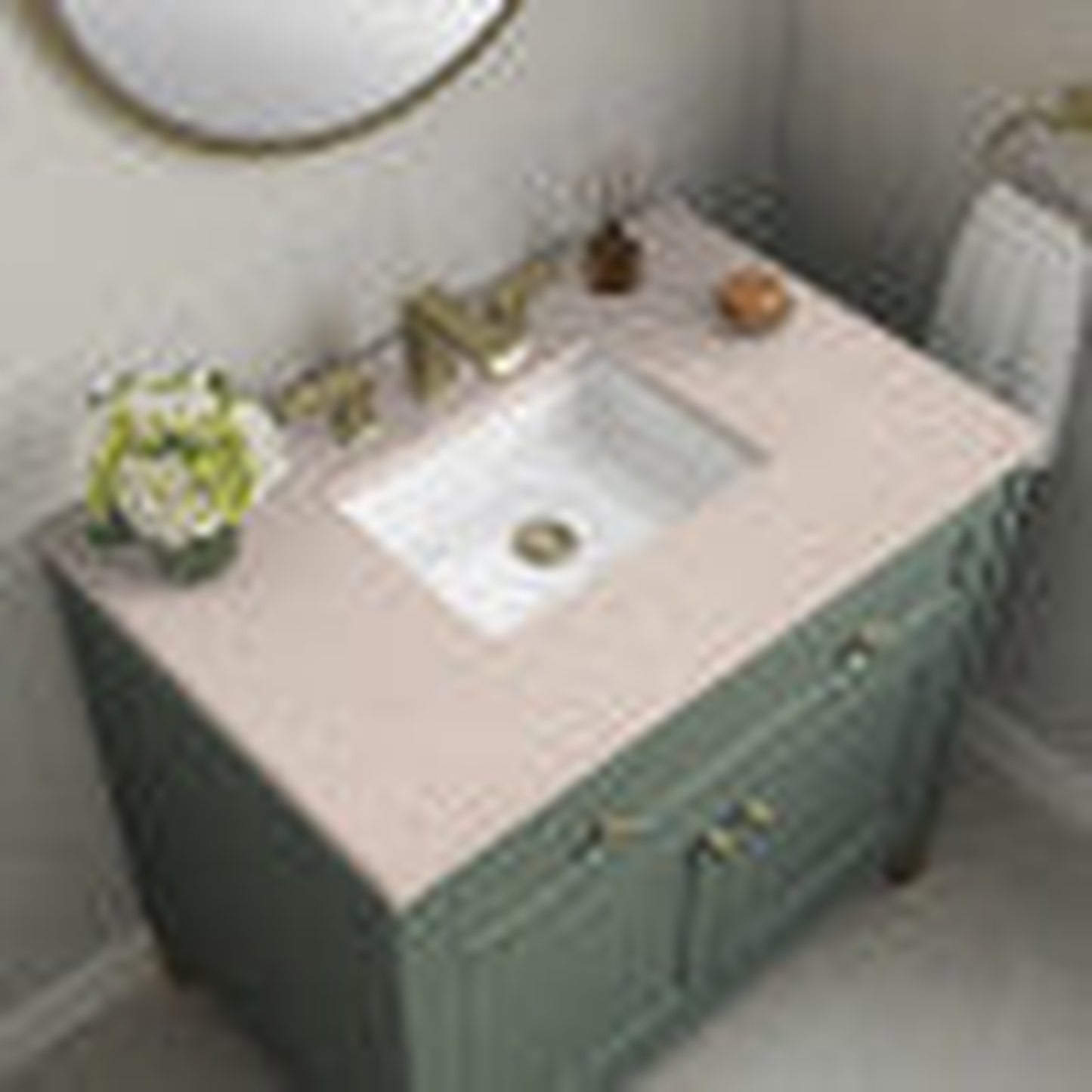 James Martin Vanities Chicago 36" Smokey Celadon Single Vanity With 3cm Eternal Marfil Top