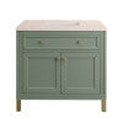 James Martin Vanities Chicago 36" Smokey Celadon Single Vanity With 3cm Eternal Marfil Top