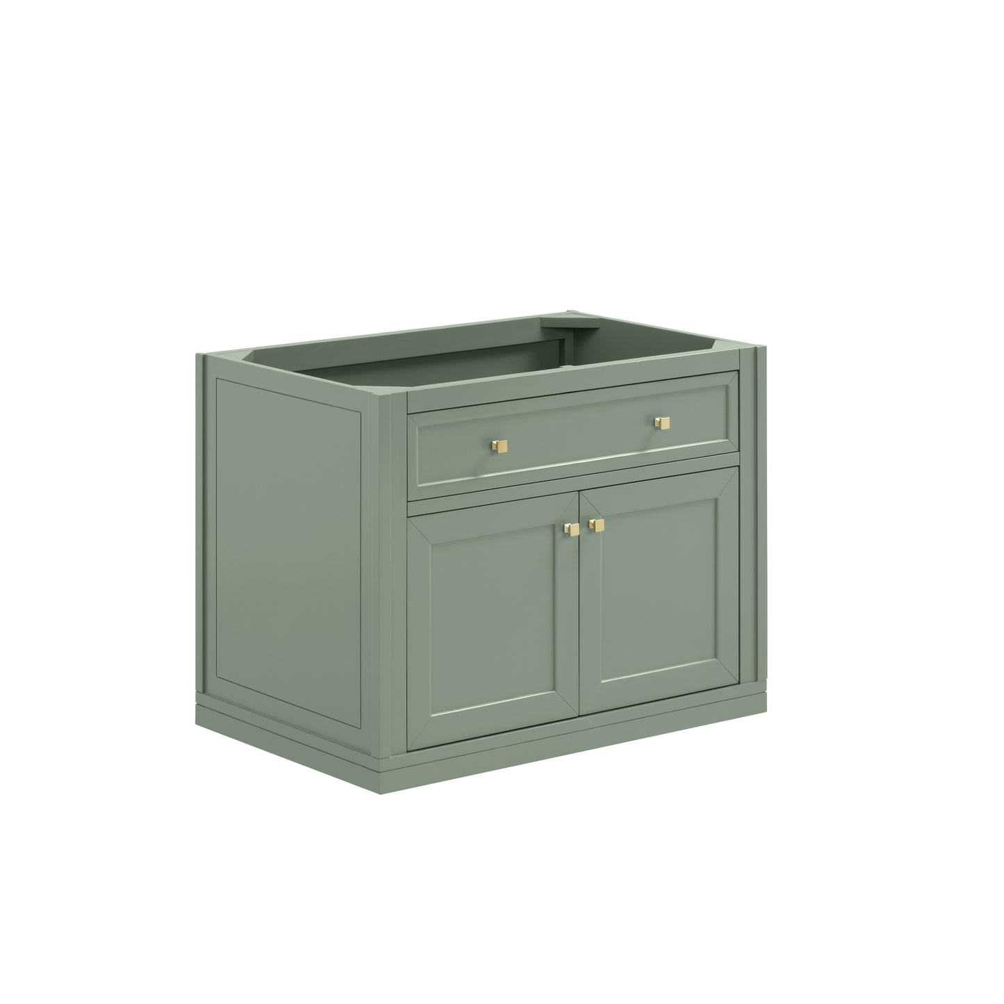 James Martin Vanities Chicago 36" Smokey Celadon Single Vanity With 3cm White Zeus Silestone Top