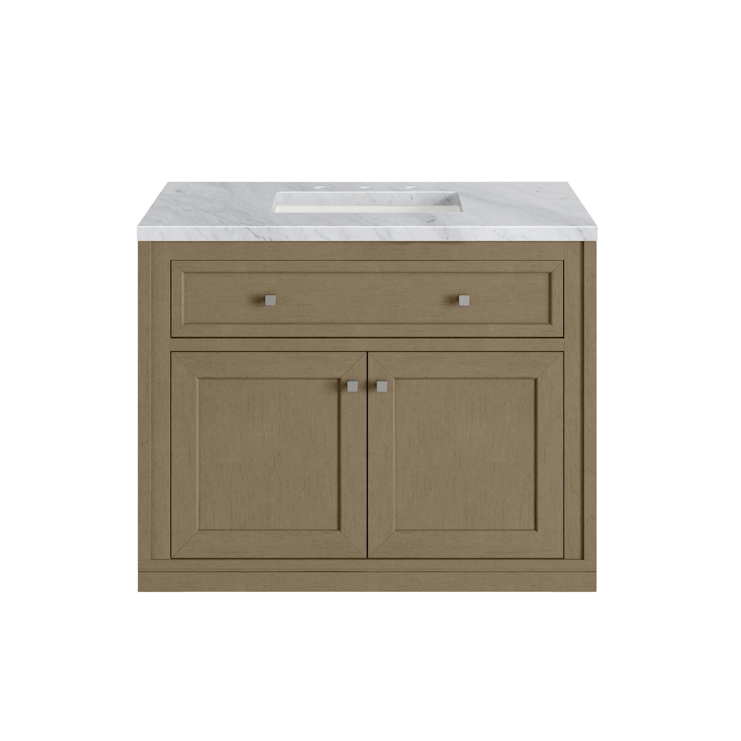 James Martin Vanities Chicago 36" Walnut Whisper Single Vanity With 3cm Carrara Marble Top