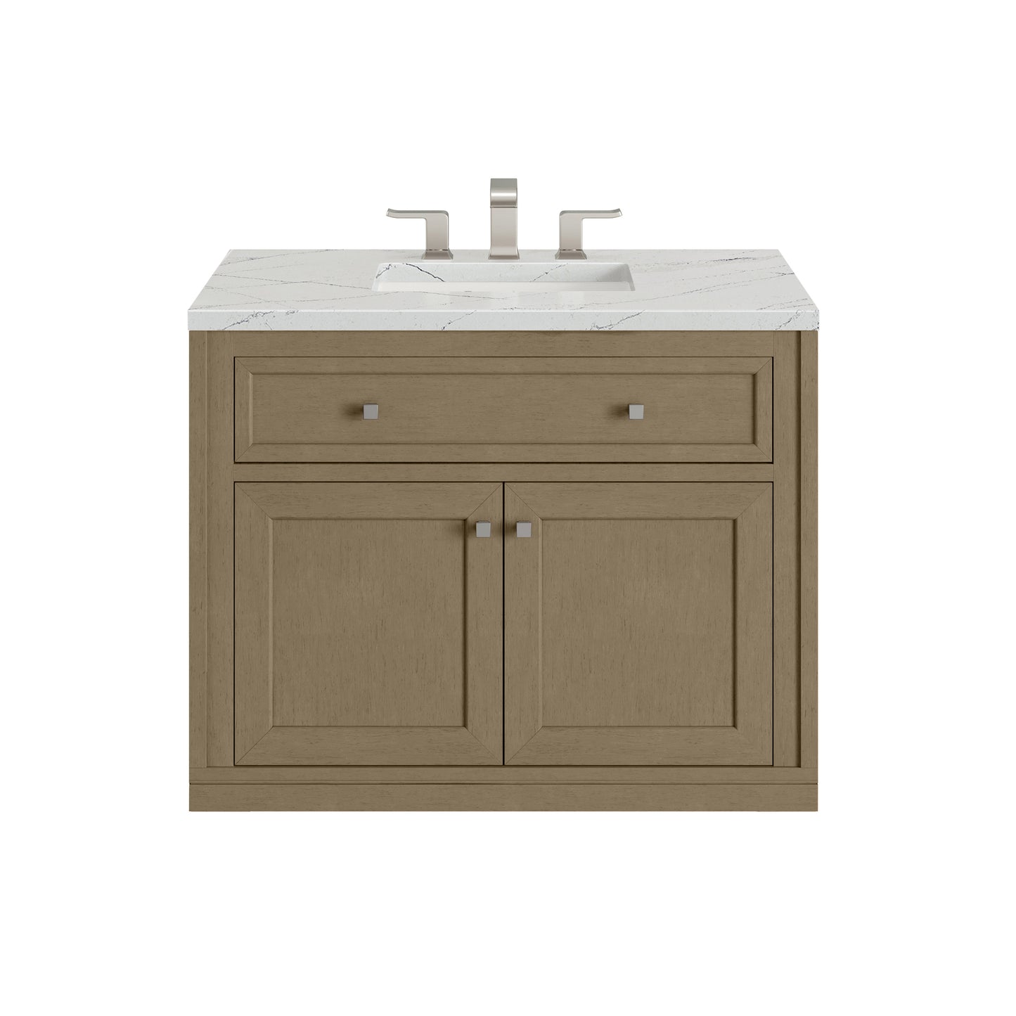 James Martin Vanities Chicago 36" Walnut Whisper Single Vanity With 3cm Ethereal Noctis Silestone Top