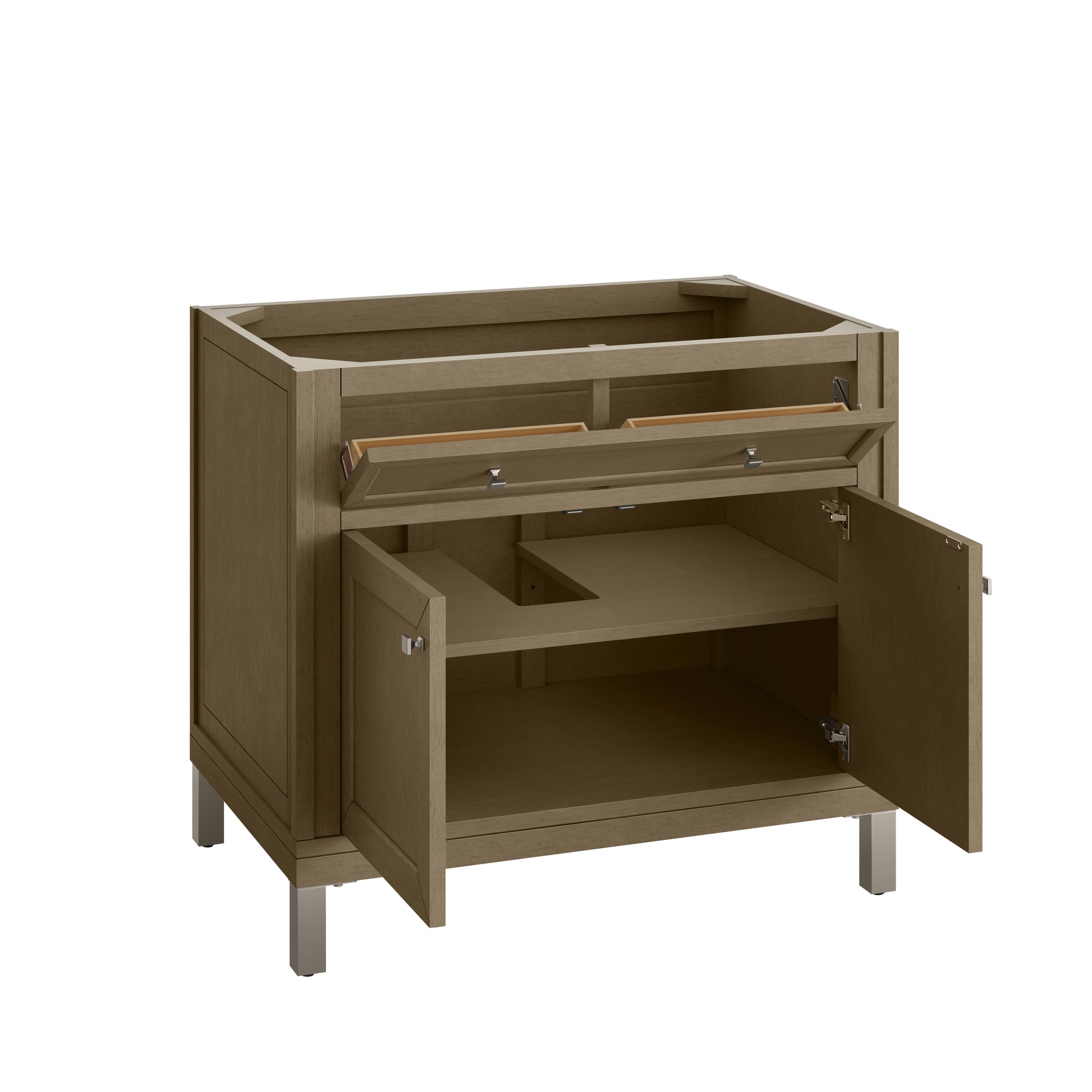 James Martin Vanities Chicago 36" Walnut Whisper Single Vanity With 3cm Lime Delight Silestone Top