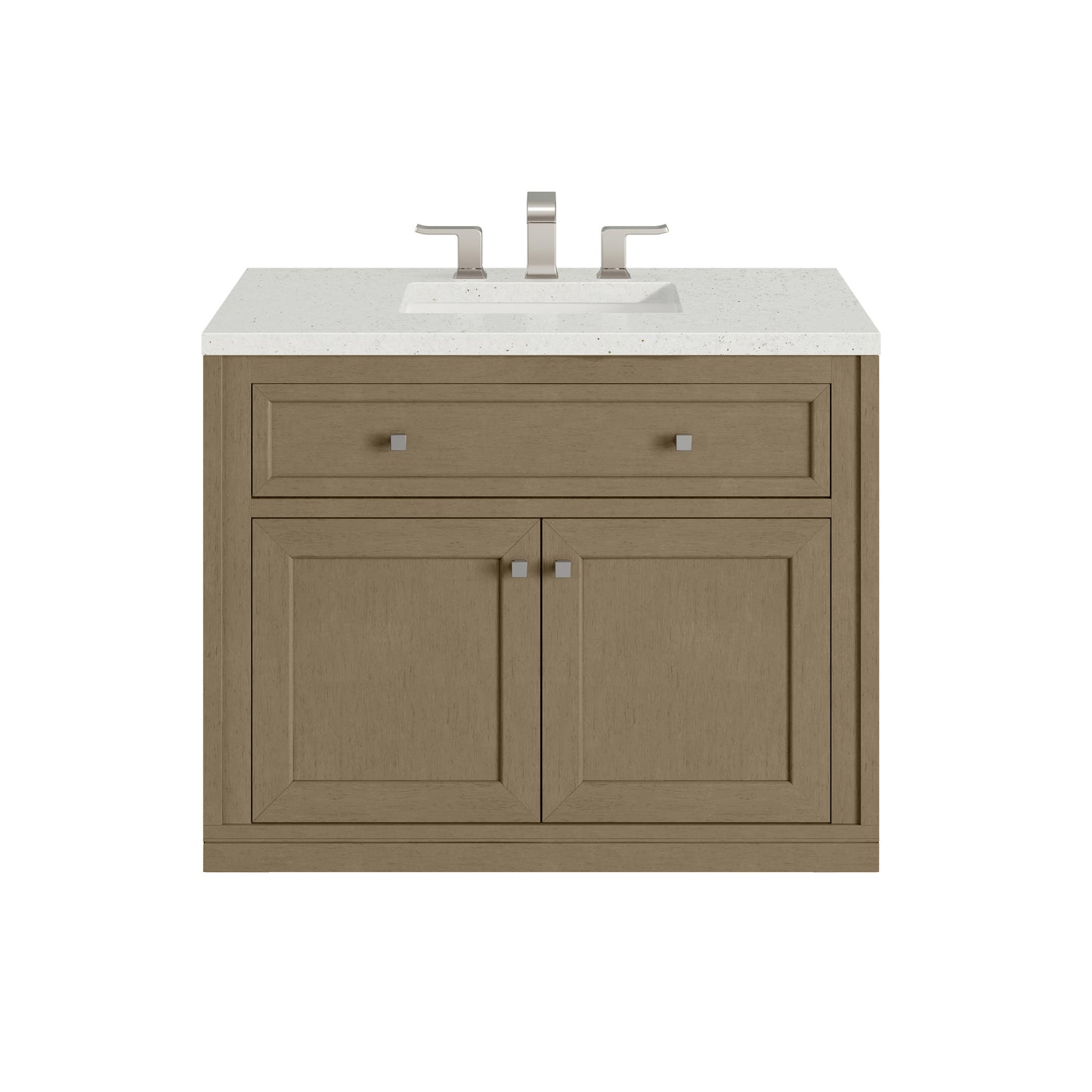 James Martin Vanities Chicago 36" Walnut Whisper Single Vanity With 3cm Lime Delight Silestone Top