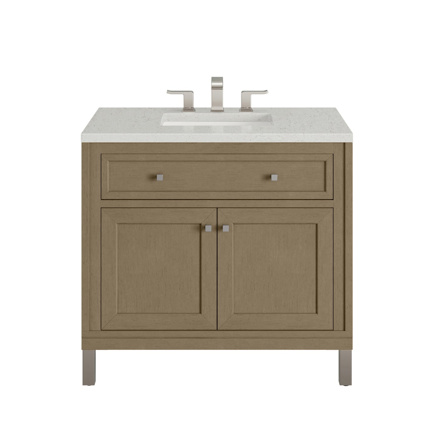 James Martin Vanities Chicago 36" Walnut Whisper Single Vanity With 3cm Lime Delight Silestone Top