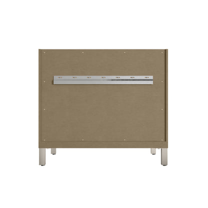 James Martin Vanities Chicago 36" Walnut Whisper Single Vanity With Single Hole 3cm White Zeus Silestone Top and Backsplash