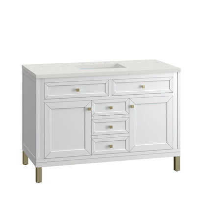 James Martin Vanities Chicago 48" Glossy White Single Vanity With 3 cm Lime Delight Top