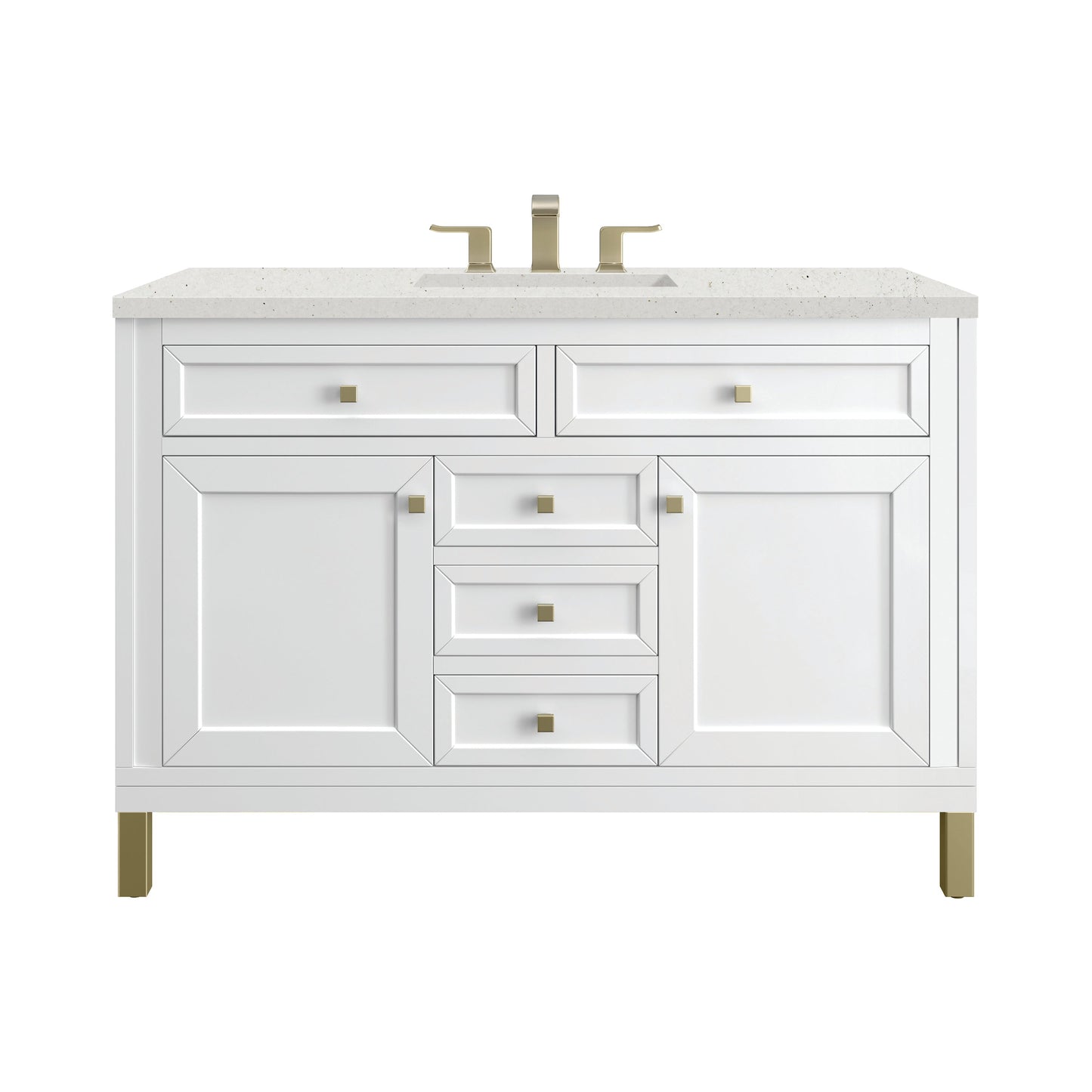 James Martin Vanities Chicago 48" Glossy White Single Vanity With 3 cm Lime Delight Top