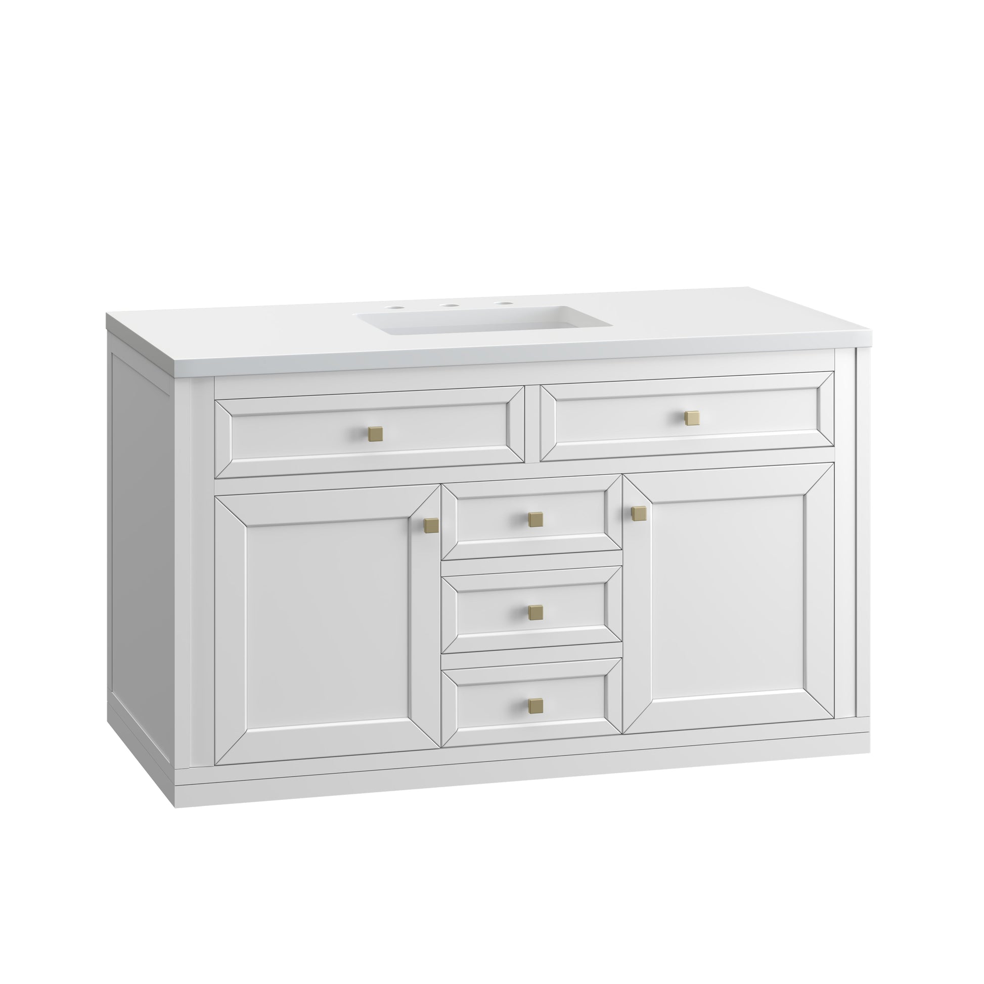 James Martin Vanities Chicago 48" Glossy White Single Vanity With 3 cm White Zeus Top