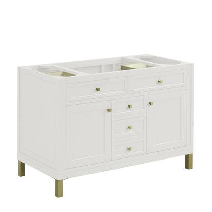 James Martin Vanities Chicago 48" Glossy White Single Vanity With 3cm Arctic Fall Solid Surface Top