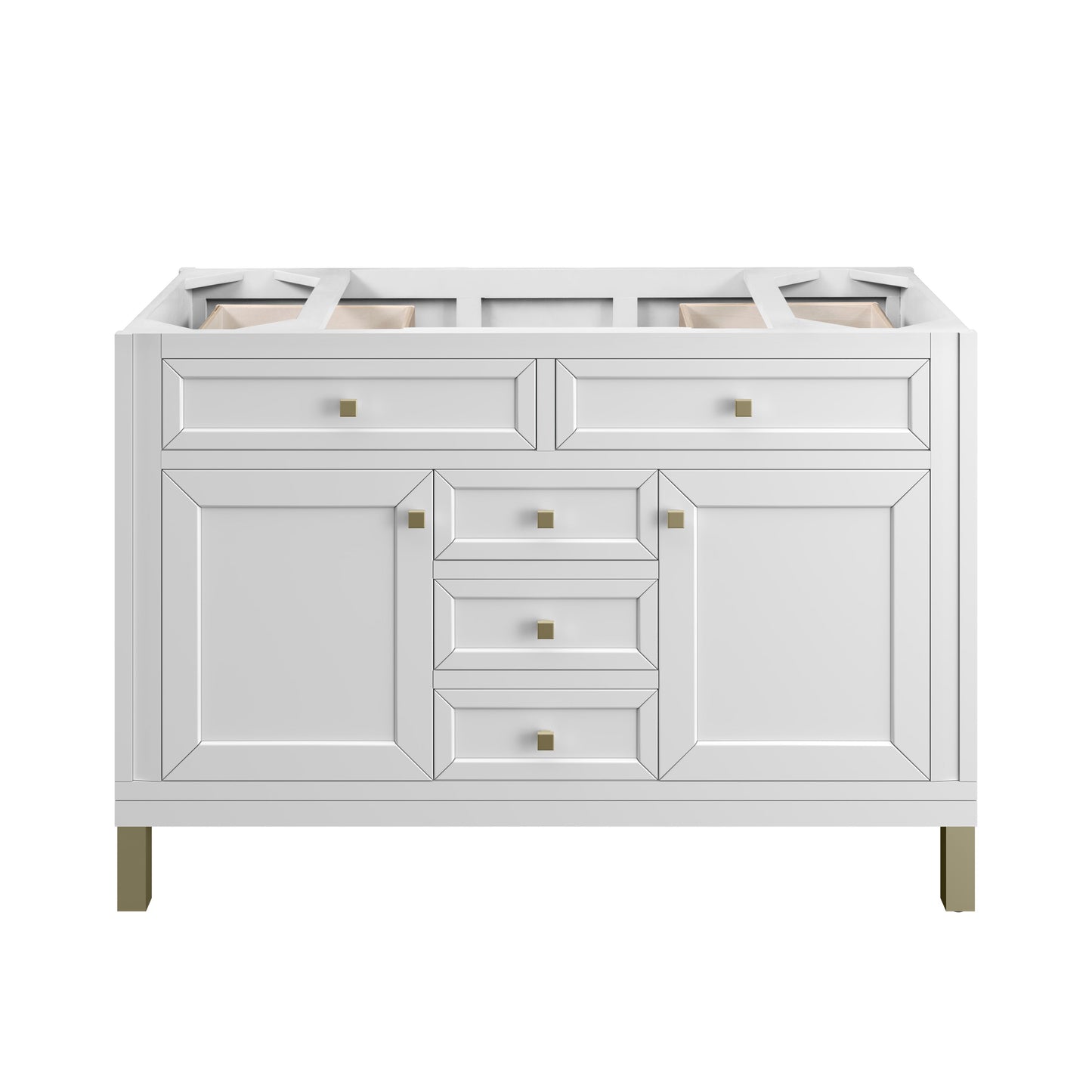 James Martin Vanities Chicago 48" Glossy White Single Vanity With 3cm Arctic Fall Solid Surface Top