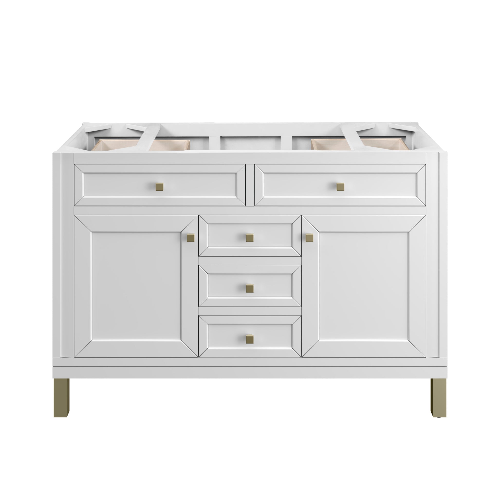 James Martin Vanities Chicago 48" Glossy White Single Vanity With 3cm Arctic Fall Solid Surface Top