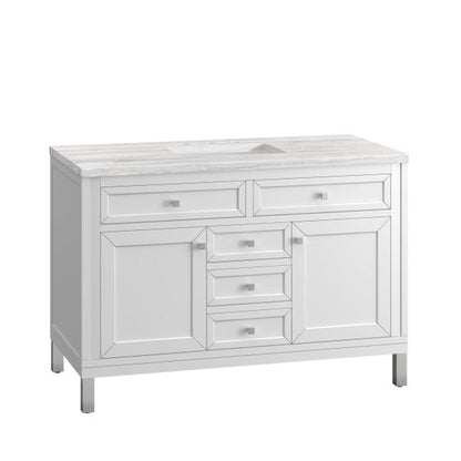 James Martin Vanities Chicago 48" Glossy White Single Vanity With 3cm Arctic Fall Top