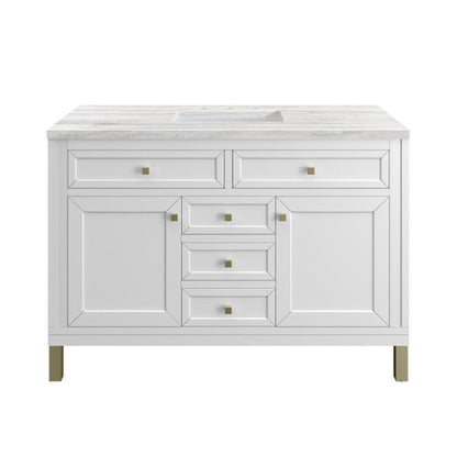 James Martin Vanities Chicago 48" Glossy White Single Vanity With 3cm Arctic Fall Top