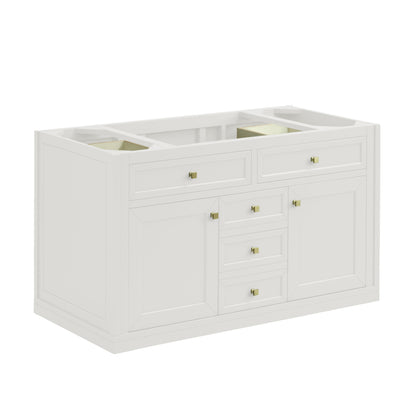 James Martin Vanities Chicago 48" Glossy White Single Vanity With 3cm Eternal Jasmine Pearl Silestone Top