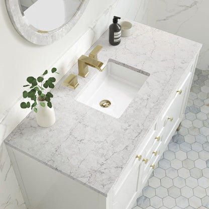 James Martin Vanities Chicago 48" Glossy White Single Vanity With 3cm Eternal Jasmine Pearl Top